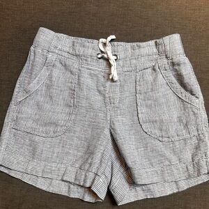 Athleta Linen Navy Stripe Shorts, Size 4